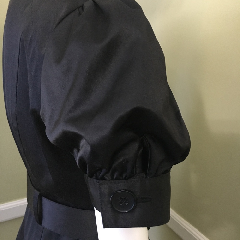 Bebe High Collar, Ruffled, Button, Belted Dress - image 5